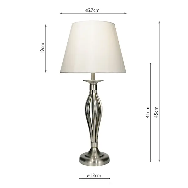 Secondary Picture of Bybliss Table Lamp Satin Chrome with Shade (multipack)