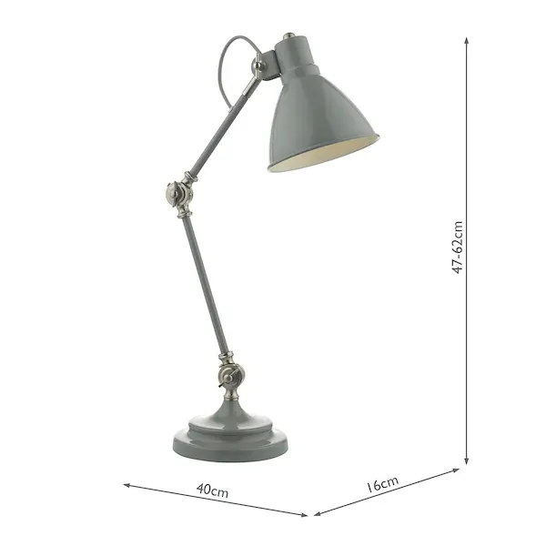 Secondary Picture of Eunice Task Table Lamp Grey & Satin