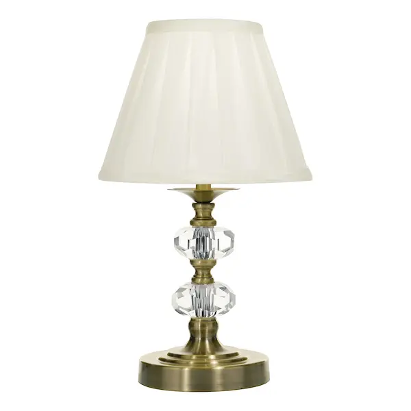 Picture of Hazel Touch Lamp Antique Brass Crystal with Shade