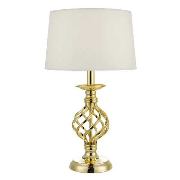 Picture of Iffley Touch Table Lamp Gold Cage Twist Base with Shade