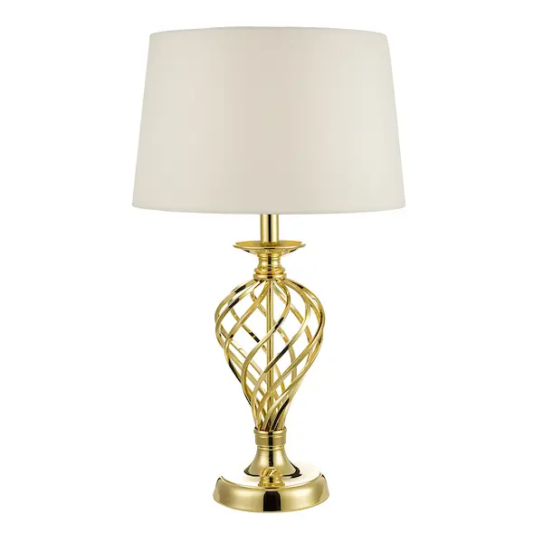 Picture of Iffley Touch Table Lamp Gold Twist Base with Shade