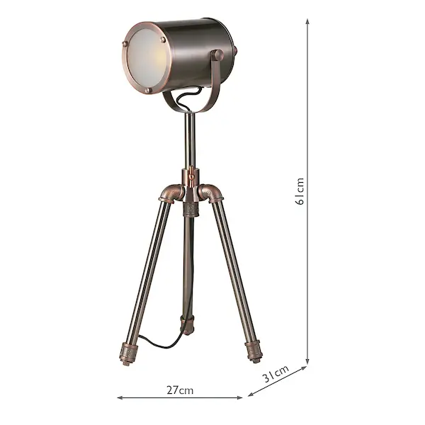 Secondary Picture of Jake Task Lamp Antique Silver and Copper