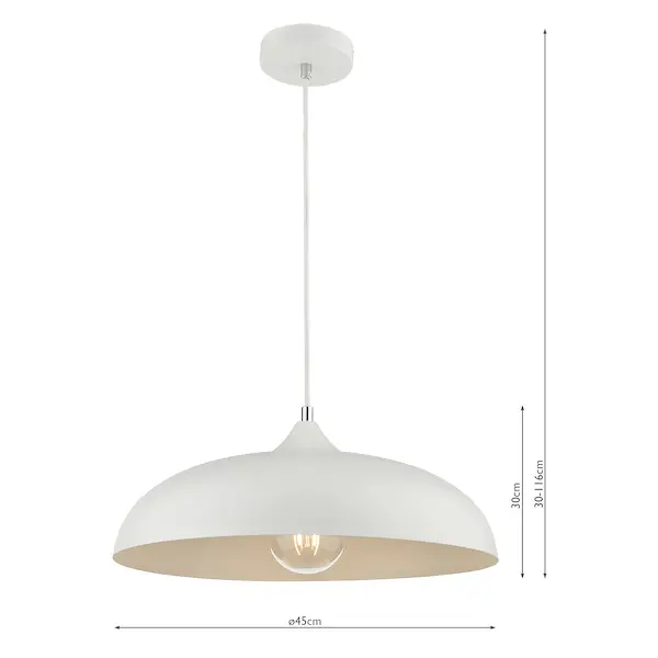 Secondary Picture of Kaelan 1 Light Single Pendant White