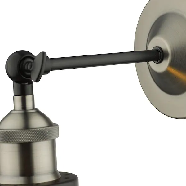 Fourth Picture of Ray Single Wall Light Antique Nickel Clear Glass