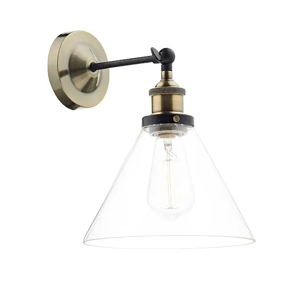 Picture of Ray 1 Light Wall Braket Antique Brass Clear