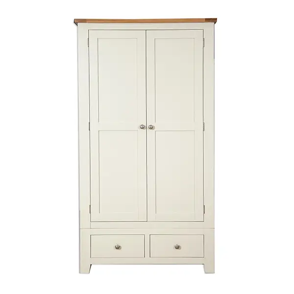 Secondary Picture of Ivory Two Door Two Drawer Wardrobe