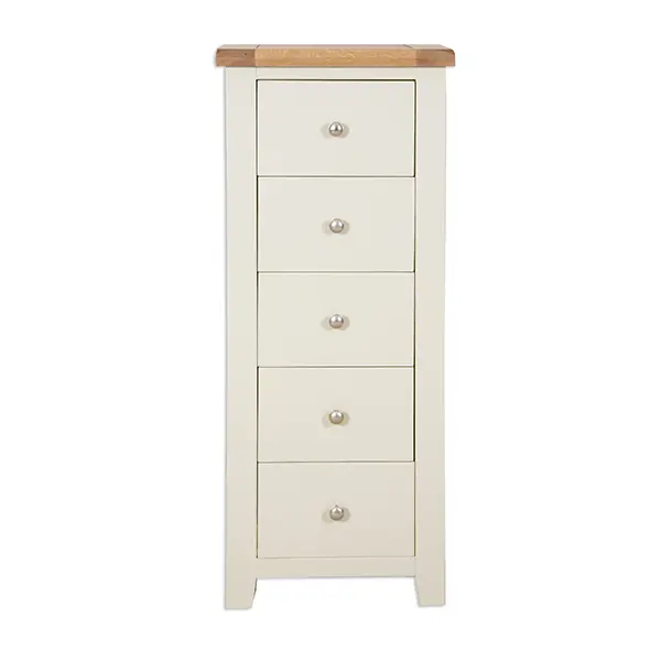 Secondary Picture of Ivory 5 Drawer Tall Chest