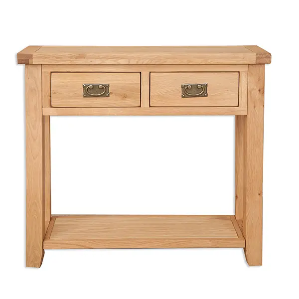 Secondary Picture of Natural Two Drawer Console Table