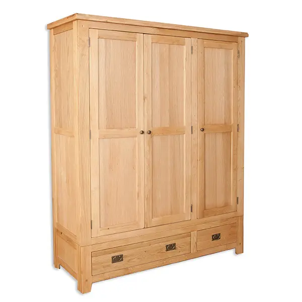 Picture of Natural 3 Door with 2 Drawer Wardrobe