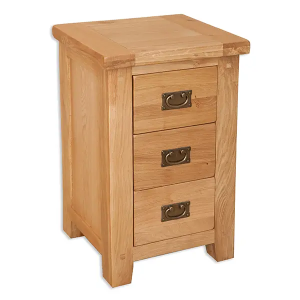 Picture of Natural Three Drawer Bedside Cabinet