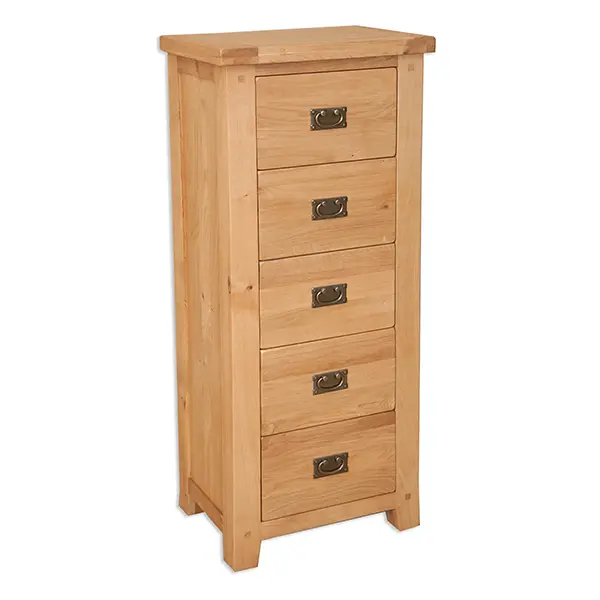 Picture of Natural 5 Drawer Tall Chest